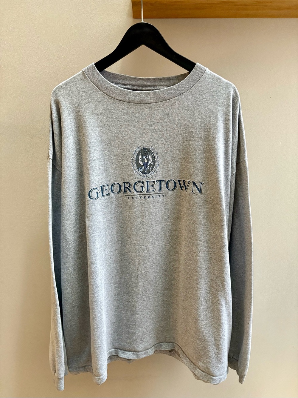 Georgetown University VTG 90s grey Jansport longsleeve shirt XL/2X Made in USA
